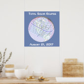 Totale Sonnenfinsternis 2017 Globaler Verlauf Poster (Küche)