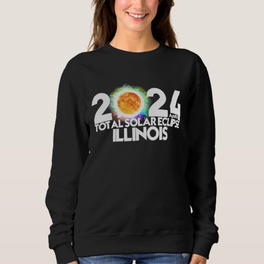Totale Sonnenfinsternis 2024 ILLINOIS Amerikanisch Sweatshirt (Vorderseite)