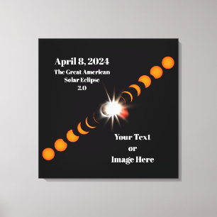 Totale Sonnenfinsternis 2024 Leinwanddruck
