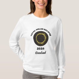 Totale Sonnenfinsternis 2026 Damen Langarm Obertei T-Shirt