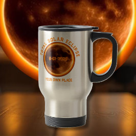 Totale Sonnenfinsternis 2026 - Ihr eigener Ort Reisebecher
