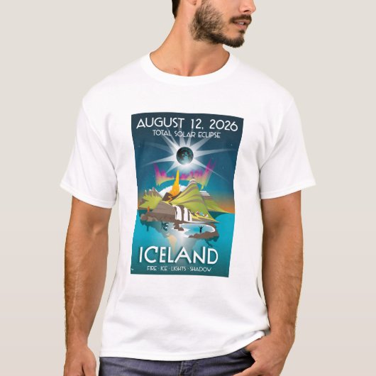 Totale Sonnenfinsternis 2026 in Island - T-Shirt (Vorderseite)