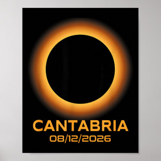Totale Sonnenfinsternis 2026 Kantabrien Spanien To Poster