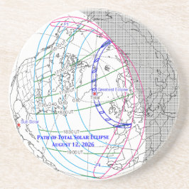 Totale Sonnenfinsternis 2026 Karte Getränkeuntersetzer