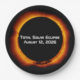 Totale Sonnenfinsternis 2026 Pappteller