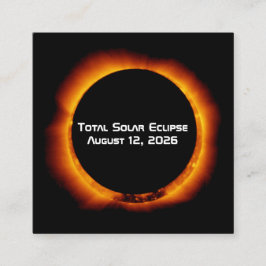 Totale Sonnenfinsternis 2026 Quadratische Visitenkarte
