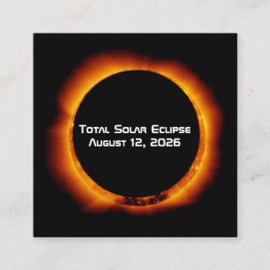 Totale Sonnenfinsternis 2026 Quadratische Visitenkarte
