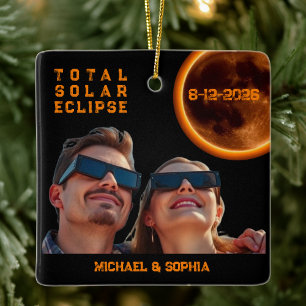 Totale Sonnenfinsternis 2026 Souvenir Keramikornament