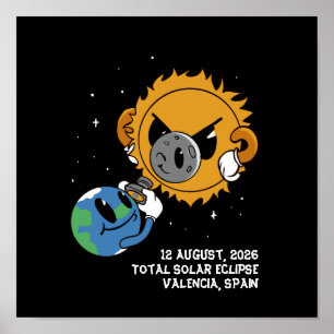 Totale Sonnenfinsternis 2026 Spanien Photobomb Poster