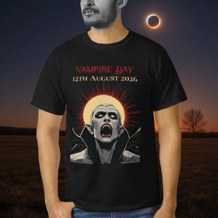 Totale Sonnenfinsternis 2026 Vampir-Tag T-Shirt