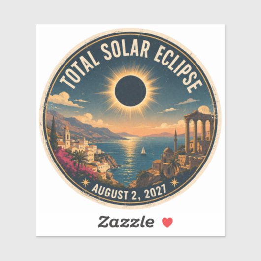 Totale Sonnenfinsternis 2027  Aufkleber (Blatt)