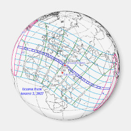 Totale Sonnenfinsternis 2027 Karte Magnet