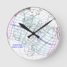 Totale Sonnenfinsternis 2027 Karte Runde Wanduhr
