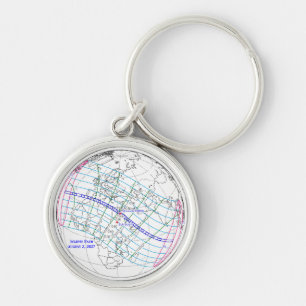 Totale Sonnenfinsternis 2027 Karte Schlüsselanhänger
