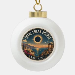 Totale Sonnenfinsternis 2027  Keramik Kugel-Ornament