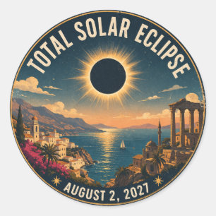 Totale Sonnenfinsternis 2027 Runder Aufkleber