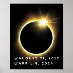 Totale Sonnenfinsternis 8. April 2024 Checkliste S Poster