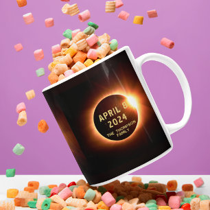 Totale Sonnenfinsternis 8. April 2024 Personalisie Zweifarbige Tasse