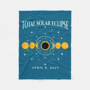 Totale Sonnenfinsternis April 8 Illustration Fleecedecke