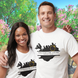 Totale Sonnenfinsternis August 2026 – Island Maßge T-Shirt