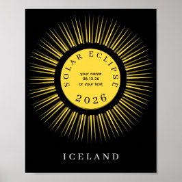 Totale Sonnenfinsternis August 2026 Text personali Poster
