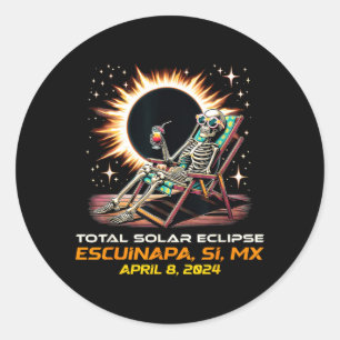 Totale Sonnenfinsternis Escuinapa Sinaloa Runder Aufkleber