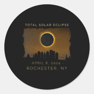 Totale Sonnenfinsternis in Rochester New York Vint Runder Aufkleber