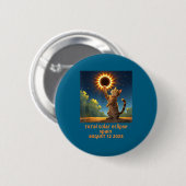 Totale Sonnenfinsternis Katze Spanien Illustration Button (Vorne & Hinten)