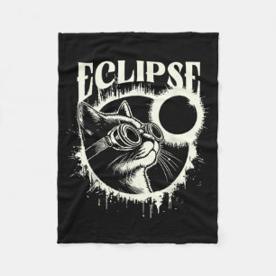 Totale Sonnenfinsternis Katzenliebhaber-Design Fleecedecke