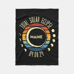 Totale Sonnenfinsternis Maine Vintage 04.08.24 Män Fleecedecke
