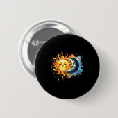 Totale Sonnenfinsternis Mond Sonne Design Button (Vorne & Hinten)