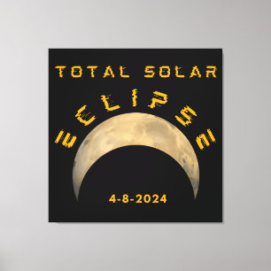 TOTALE SONNENFINSTERNIS MOND SONNE ERDE LEINWANDDRUCK