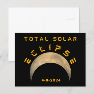 TOTALE SONNENFINSTERNIS MOND SONNE ERDE POSTKARTE