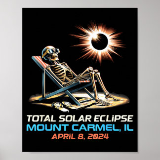 Totale Sonnenfinsternis Mount Carmel Illinois Skel Poster