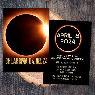 Totale Sonnenfinsternis Oklahoma 2024 Personalisie Einladung
