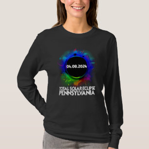 Totale Sonnenfinsternis Pennsylvania 2024 Farbige T-Shirt