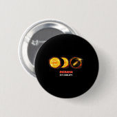 Totale Sonnenfinsternis-Phase Indiana IN Button (Vorne & Hinten)