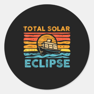 Totale Sonnenfinsternis Retro-Finisternis Runder Aufkleber