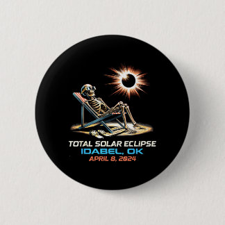 Totale Sonnenfinsternis Skelett Idabel Oklahoma Button