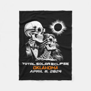 Totale Sonnenfinsternis Skelett Oklahoma Ok Fleecedecke