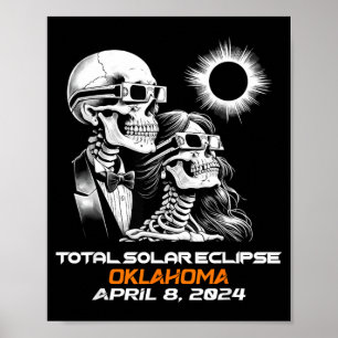Totale Sonnenfinsternis Skelett Oklahoma Ok Poster