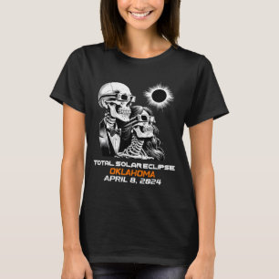 Totale Sonnenfinsternis Skelett Oklahoma Ok T-Shirt