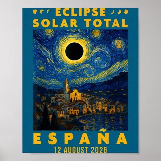 Totale Sonnenfinsternis Spanien 2026 Poster (Vorne)