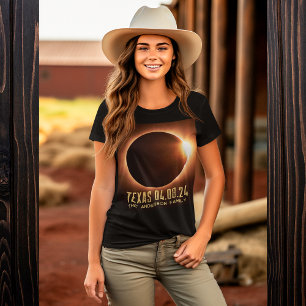 Totale Sonnenfinsternis Texas 2024 Personalisiert T-Shirt