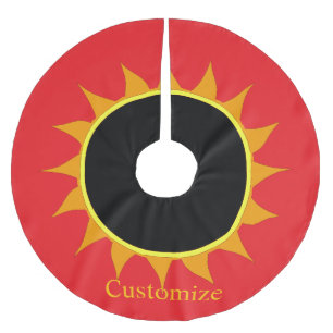 Totale Sonnenfinsternis Thunder_Cove Polyester Weihnachtsbaumdecke