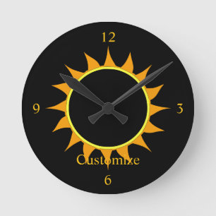 Totale Sonnenfinsternis Thunder_Cove Runde Wanduhr