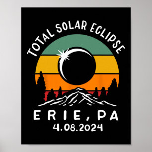 Totale Sonnenfinsternis Vintage USA Erie Pennsylva Poster