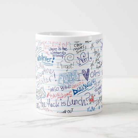 Totale Spaß Kunst Goofy School Doodles Jumbo-Tasse (Vorderseite)
