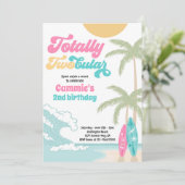 Totale Twobular Surfboard Strand 2. Geburtstag Einladung (Stehend Vorderseite)