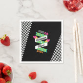 Totaler 80er Streifen und karierte Hochzeit Serviette (Beispiel)